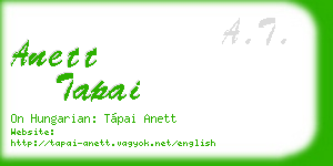 anett tapai business card